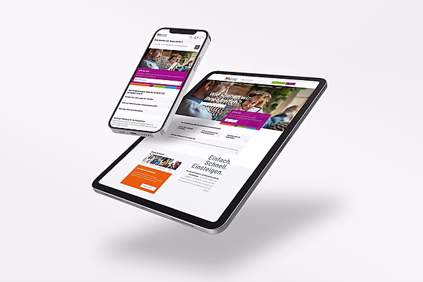Tablet- und Smartphone-Ansicht der BKK GS Website.